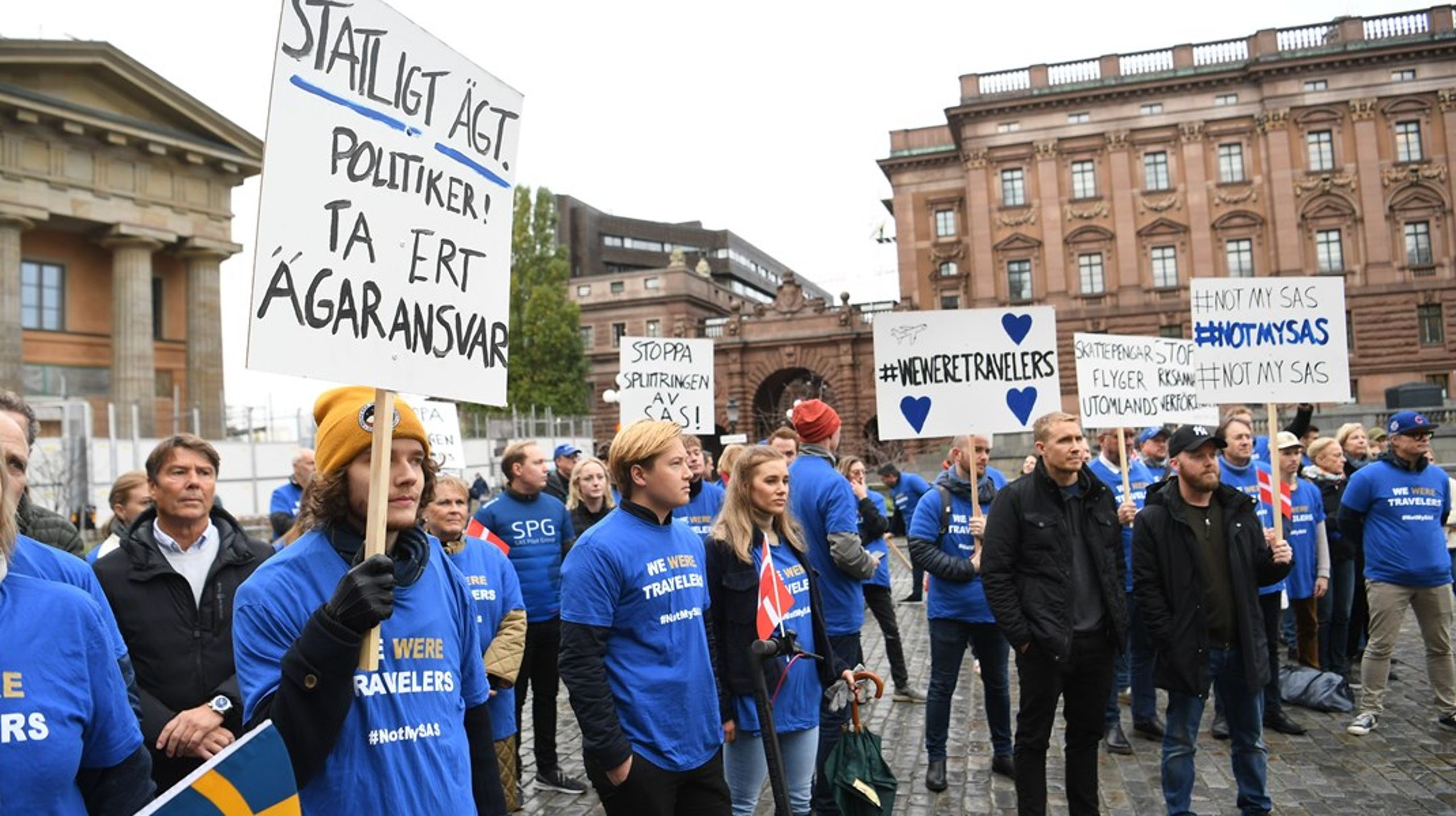 Bild från SAS-anställdas senaste demonstration i höstas.&nbsp;