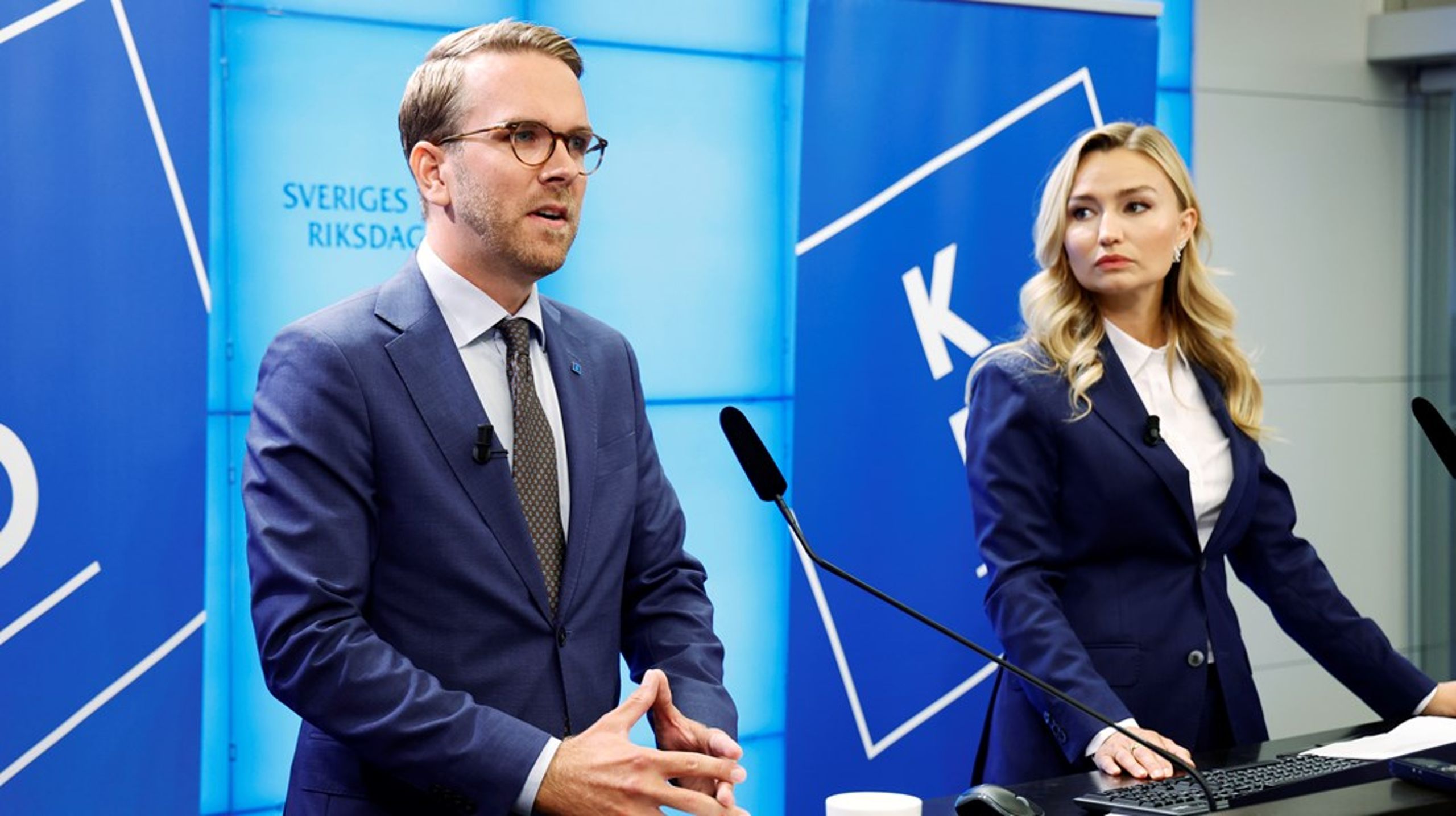 Bostadsminister Andreas Carlson (KD) och energi- och näringsminister Ebba Busch (KD).