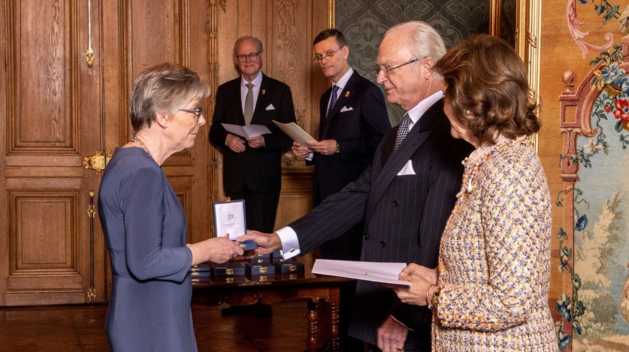 Gudrun Persson var en av de som fick medalj av kung Carl XVI Gustaf.