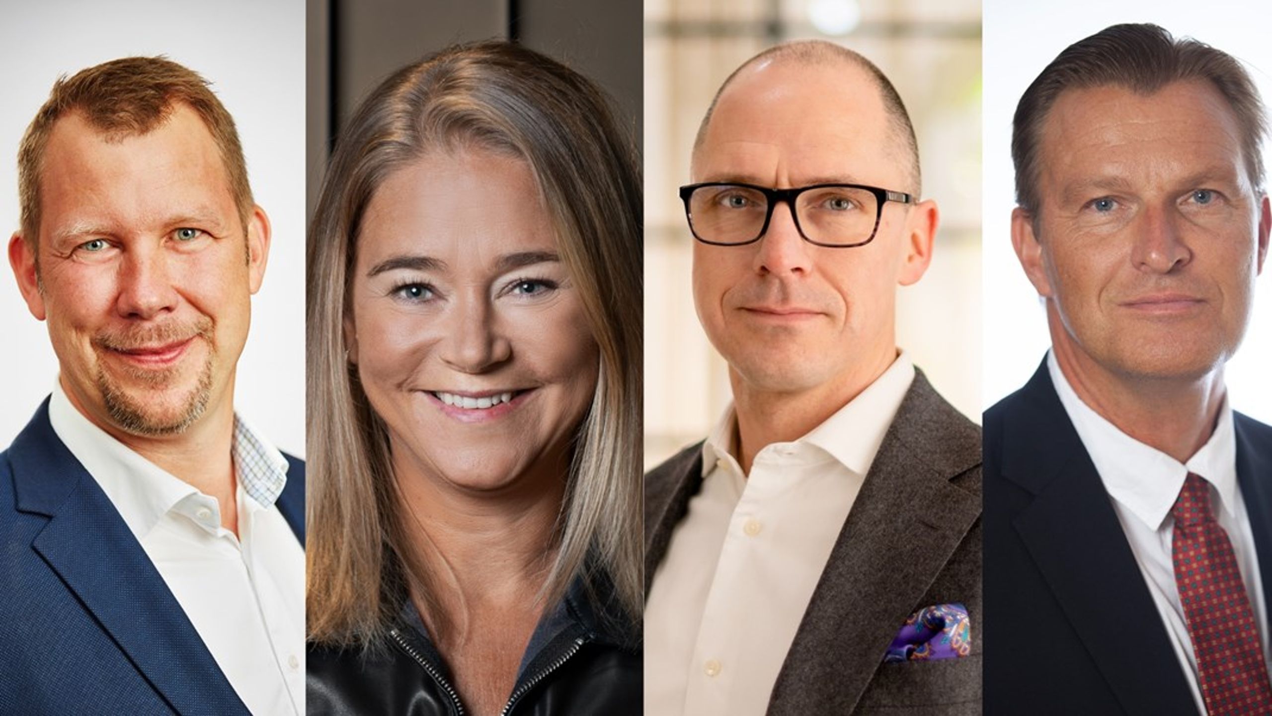 Jonas Hansson, VD Helsingborgshem, Katarina Liljestam-Beyer, ordförande Svenska Colivingförbundet &amp; VD COLIVE, Mattias Tegefjord, VD Uppsalahem, Patrik Emanuelsson, VD Heba.&nbsp;