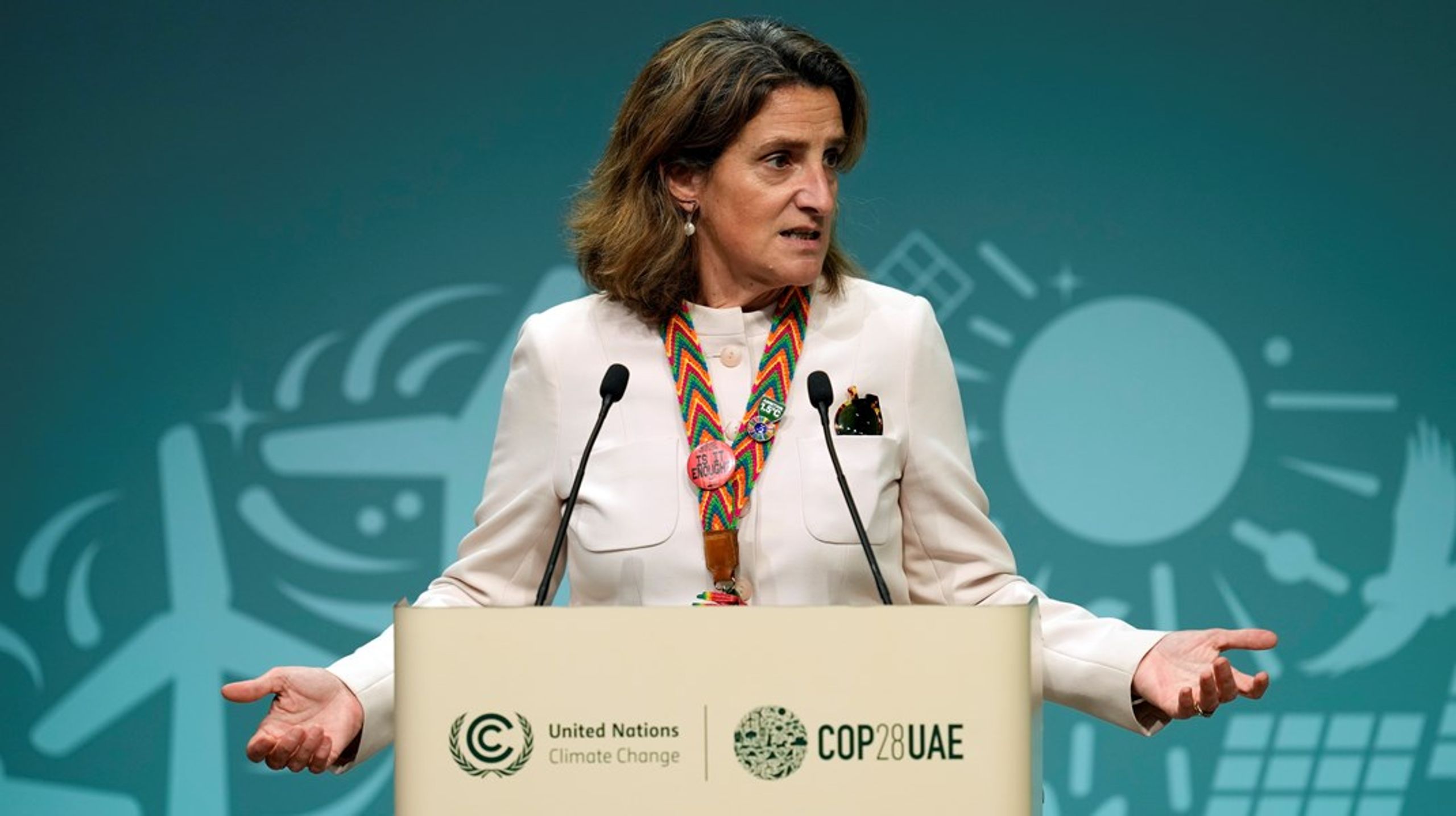 Ribera deltog i klimattoppmötet COP28 i Dubai, i egenskap av minister för ekologisk omställning.
