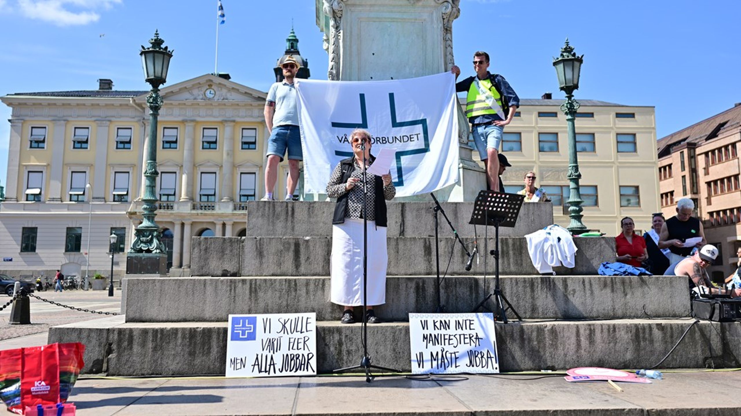 Vårdförbundets ordförande Sineva Ribeiro talade&nbsp;vid en manifestation i lördags i Göteborg.