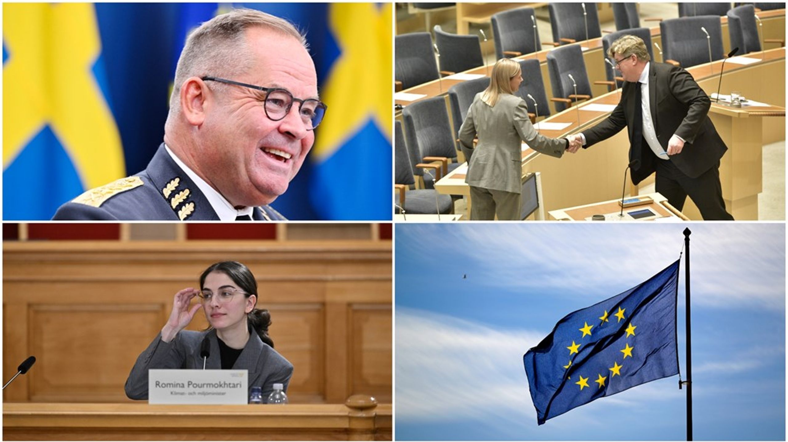 Michael Claesson blir ny ÖB och Romina Pourmokhtari KU-anmäls, är exempel på tidigare namnnyheter. Med kalendern får du alltid uppdatering kring kommande ministerrådsmöten i EU och interpellationsdebatter i riksdagen.&nbsp;