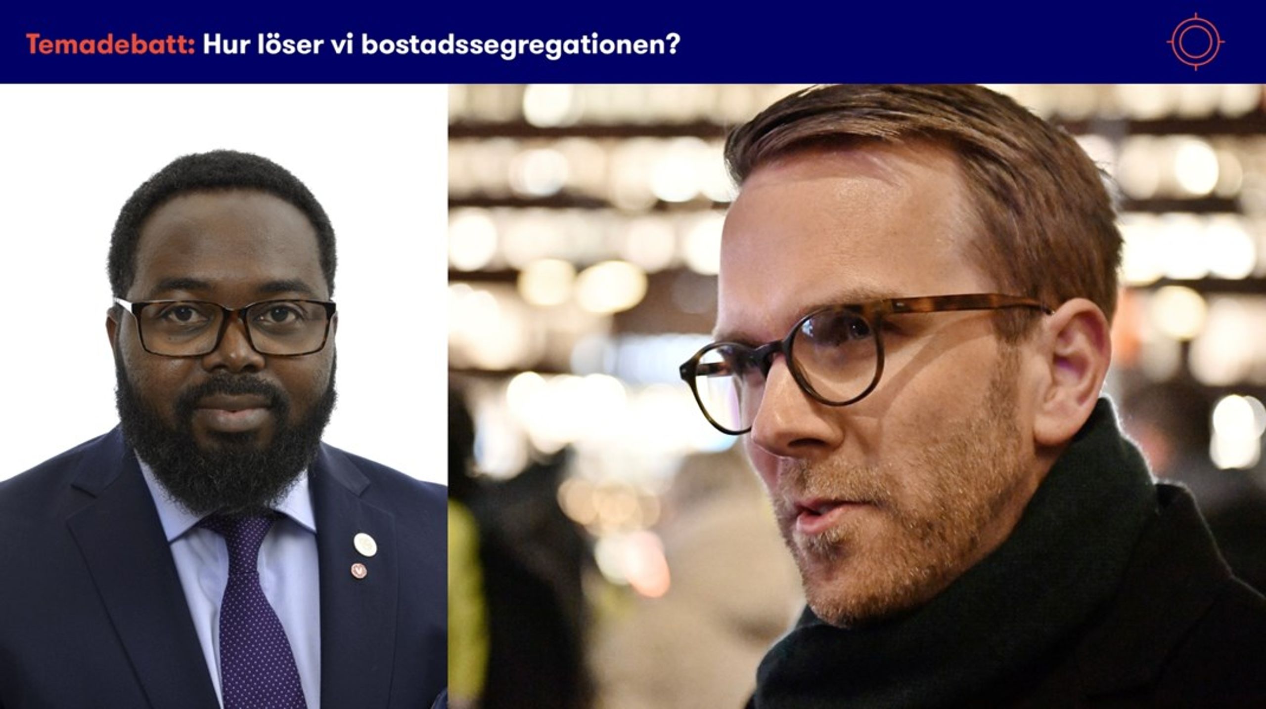 Malcolm Momodou Jallow, ordförande för riksdagens civilutskott. På höger bild, infrastruktur- och bostadsminister Andreas Carlson som tar emot underskrifter från&nbsp;byggnadsarbetare i Stockholm som demonstrerar för att få regeringen att agera mot byggkrisen.&nbsp;