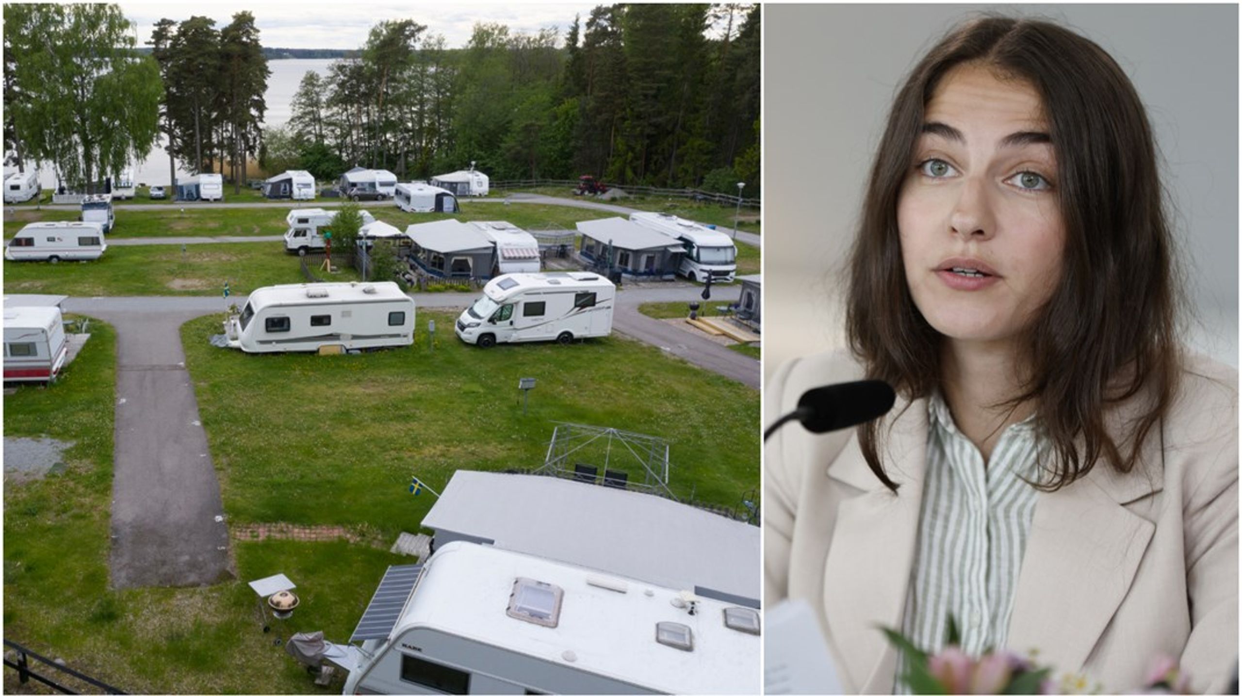 Hur rimmar en minskad koldioxidbaserad fordonsskatt för husbilar med klimatlagen? Det&nbsp;undrar Lagrådet som kritiserar regeringen för brister i beredningen. Till höger: Romina Pourmokhtari (L), klimat- och miljöminister.