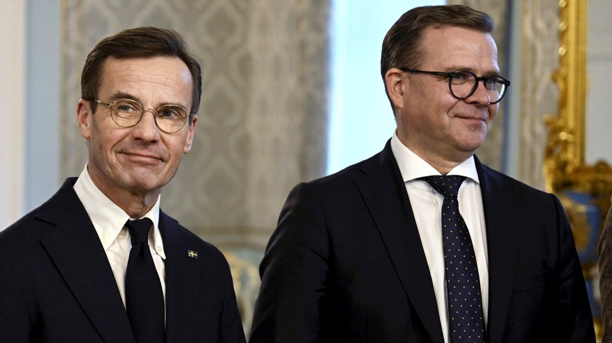 Statsminister Ulf Kristersson och Finlands premiärminister Petteri Orpo.