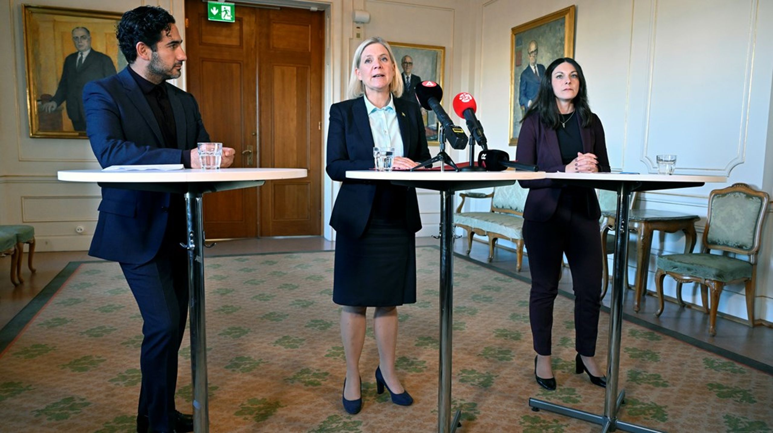 Socialdemokraternas partiledare Magdalena Andersson meddelade förändringarna i riksdagsgruppen på en pressträff på tisdagen.