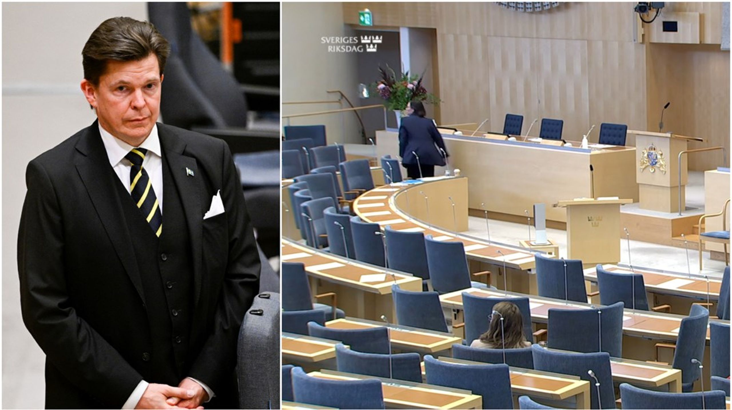 Utrikesminister Maria Malmer Stenergard lämnade riksdagen under en utrikespolitisk debatt på torsdagen efter störningar från åhörarläktaren. Talman Andreas Norlén menar att en gräns har passerats.