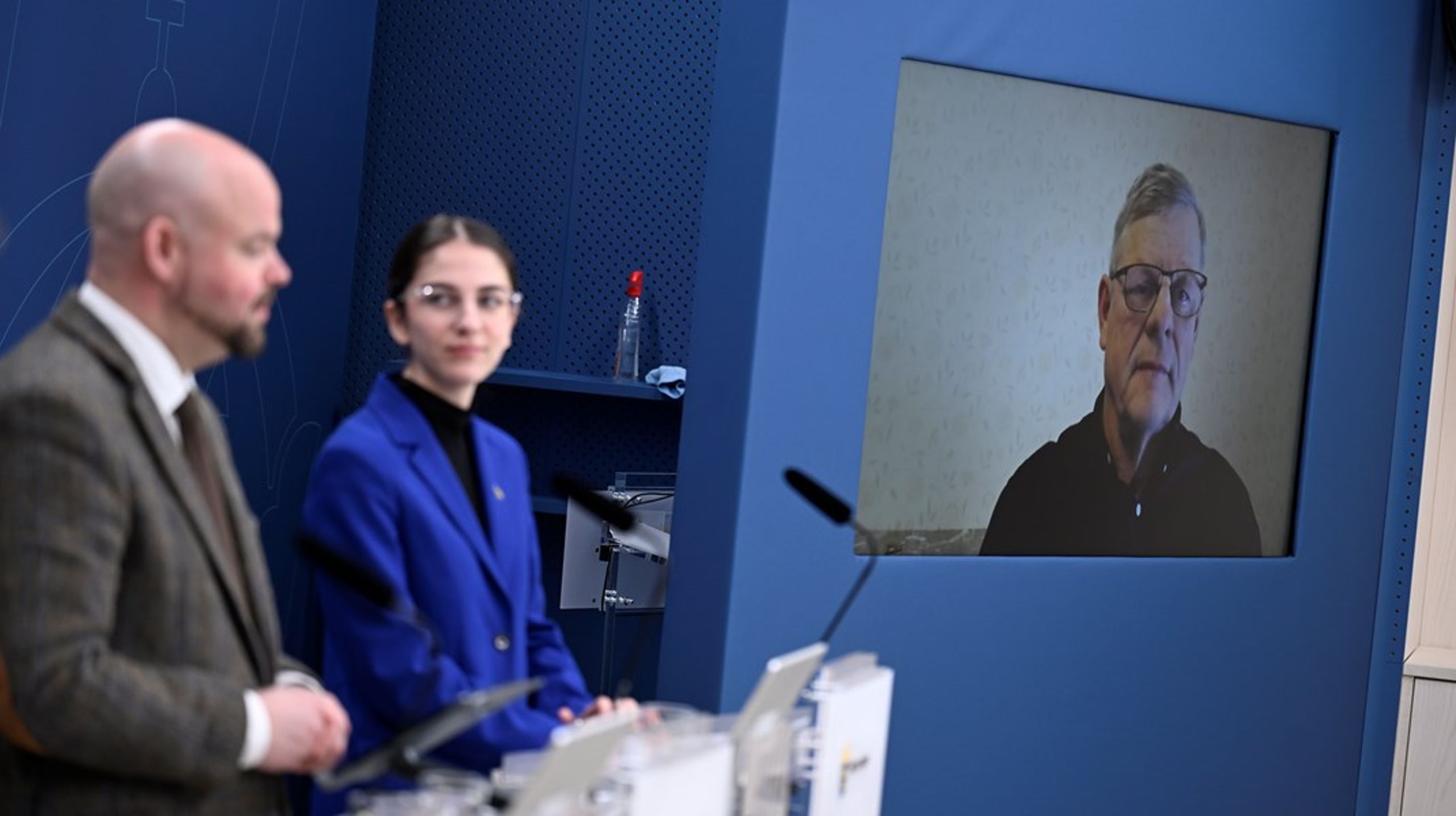 Pressträffen i februari när&nbsp;landsbygdsminister Peter Kullgren (KD) och&nbsp;klimat- och miljöminister Romina Pourmokhtari (L) presenterade skogsutredningen och utredaren Göran Örlander